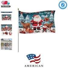 Large Christmas Flag, 3x5ft Merry Christmas Flag Banner Double-Sided Happy Ne...