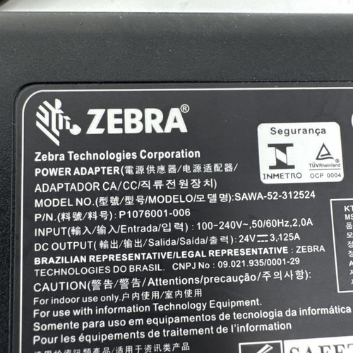 Zebra Original SAWA-52-312524 P1076001-006 75W 24V 3,125A AC Adapter Netzteil - Bild 2 von 4