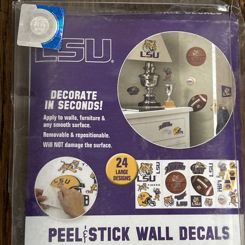Official Peel & Stick Removable Wall Decals LSU Tigers Football see des - Picture 3 of 4