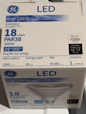 #ad #ad GE PAR38 LED Floodlight Bulb 18W 3000K 1550lm Dimmable Low Glare Warm White $12.00