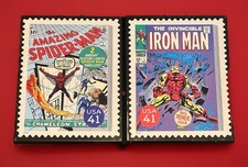 Two 2007 MARVEL COMICS Wooden Wall Decor. Spider-Man Iron Man 11 x 14 Each
