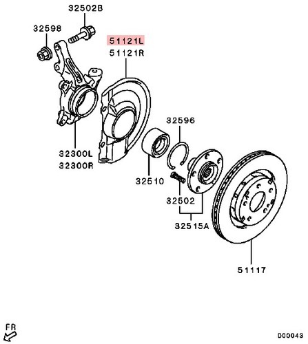 BRAKE DISC COVER FRONT LEFT FOR MITSUBISHI DELICA D5 CV5W 2.4 - Picture 2 of 6