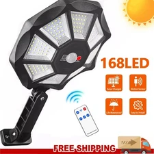 Solar Lights Outdoor Waterproof,6500K 168 LED Flood Lights Outdoor Motion Sensor