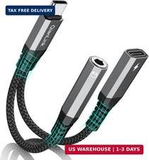 USB C to 3.5mm Headphone and Charger Adapter, 2-in-1 Type C to Aux Jack Cable wi
