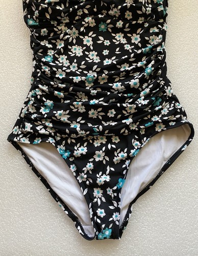 Anne Cole Einteiler gerafft vorne Blumen Bandeau Badeanzug Badeanzug Größe 6 - Bild 6 von 13