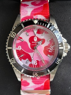 A BATHING APE BAPEX Pink AutomaticWatch Watch 40.5 mm Manual Wind Wristwatch