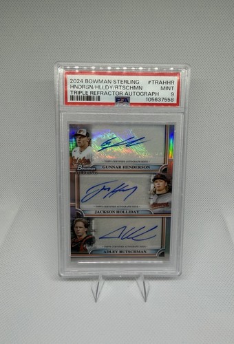 2024 Bowman Sterling TRA-HHR Triple Refractor Auto PSA 9 #/25 Hndrson,Hldy,Rtsch