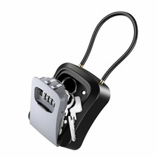 Resettable Code Key Lock Box 4 Digit Combination Lock Box for Spare Keys Storage