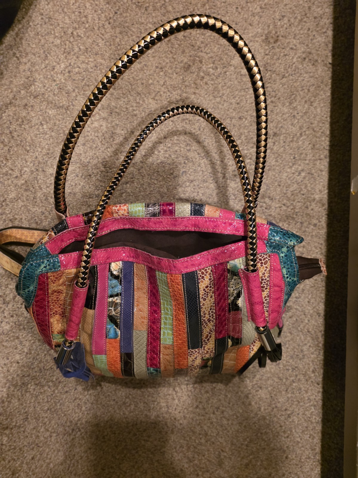 Leather Snake Pattern Multicolor Pocketbook LARGE - image 1