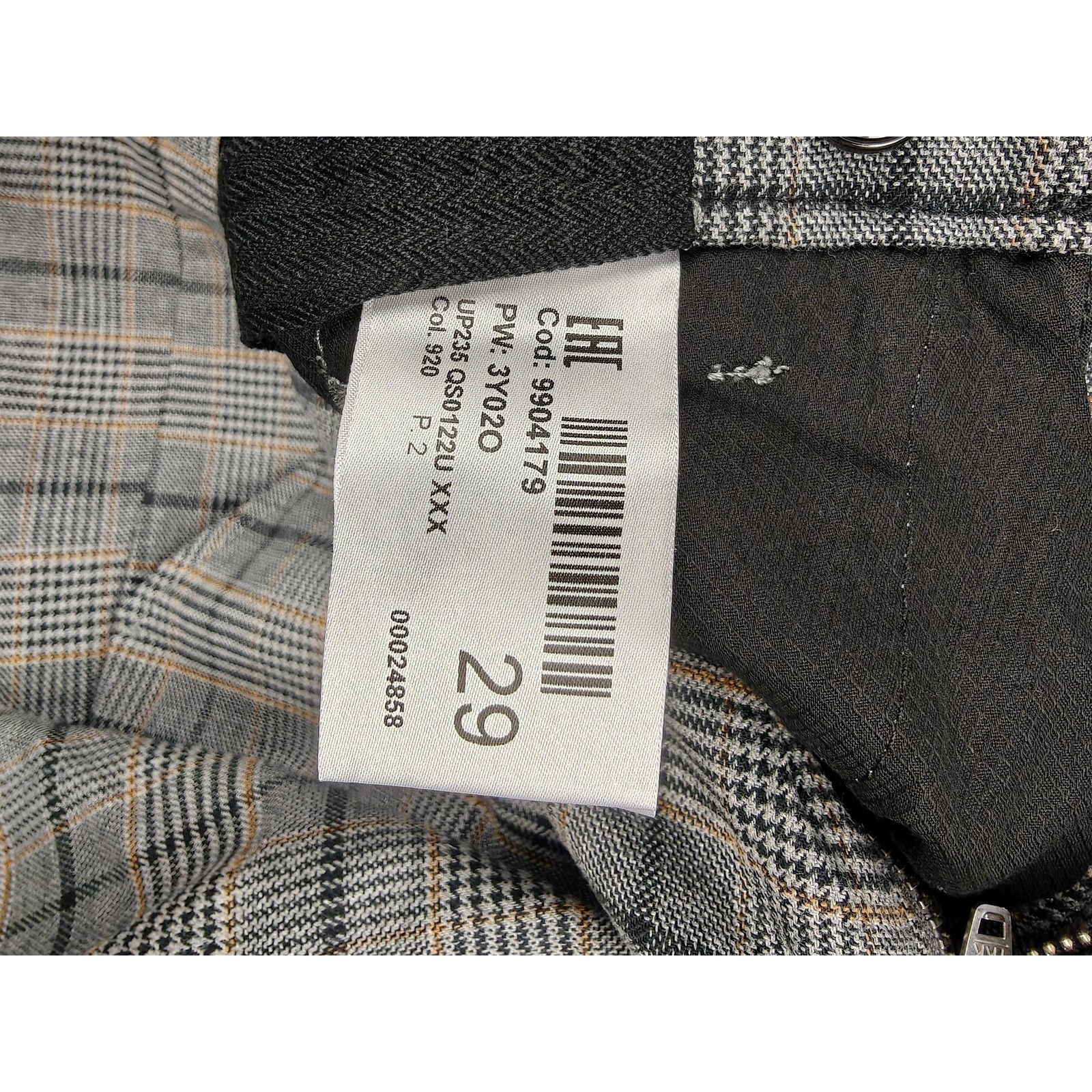 Dondup Pants Mens 29x30 Gray Gaubert Plaid Tweed Stretch Cotton Made Italy New image 6