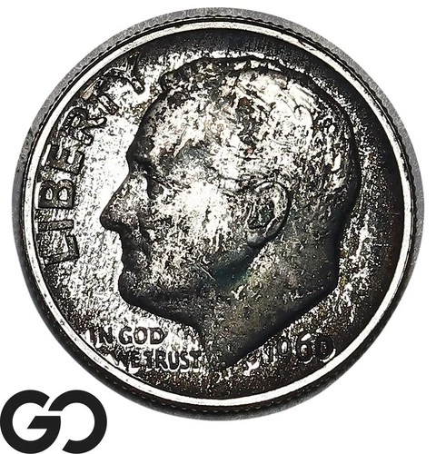 1960 Roosevelt Dime Gem PROOF, Album Toner
