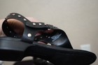 Vaneli black leather flat back buckle strap sandals women 8M — photo 6