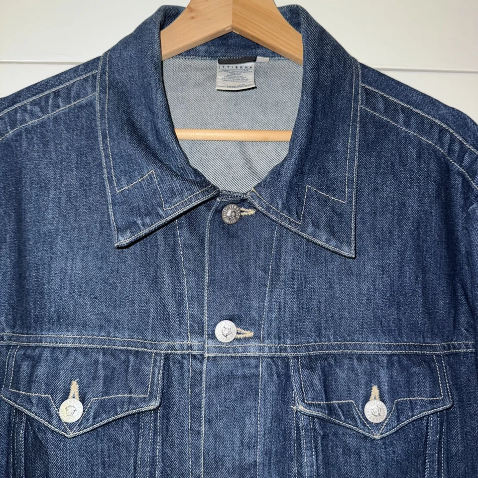 Vintage 90s Versace Jeans Couture Denim Jacket, Blue, XL, Made In Italy - VGC - Image 2 of 4