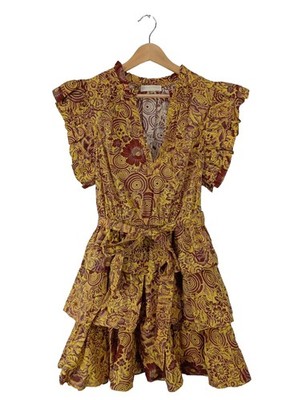 ULLA JOHNSON Volantkleid Damen Kleid Gr. DE 36 braun Casual-Look