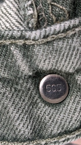 VINTAGE 80s Levis 550 Jeans 30x29 Sage Green Denim Orange Tab Relaxed Made USA - Picture 13 of 17
