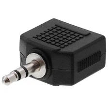 3.5mm Male Plug to 2 x 3.5mm Female Jack Adapter 1/8'' AUX Stereo Y-Splitter