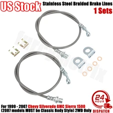Stainless Steel Extended Brake Lines For 1999-07 Chevy Silverado GMC Sierra 1500