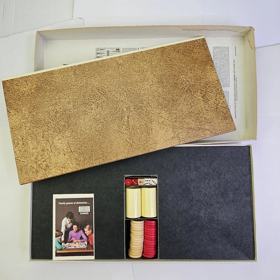 VTG 1975 Backgammon Game by Selchow & Righter Co. Complete - Image 3 of 4