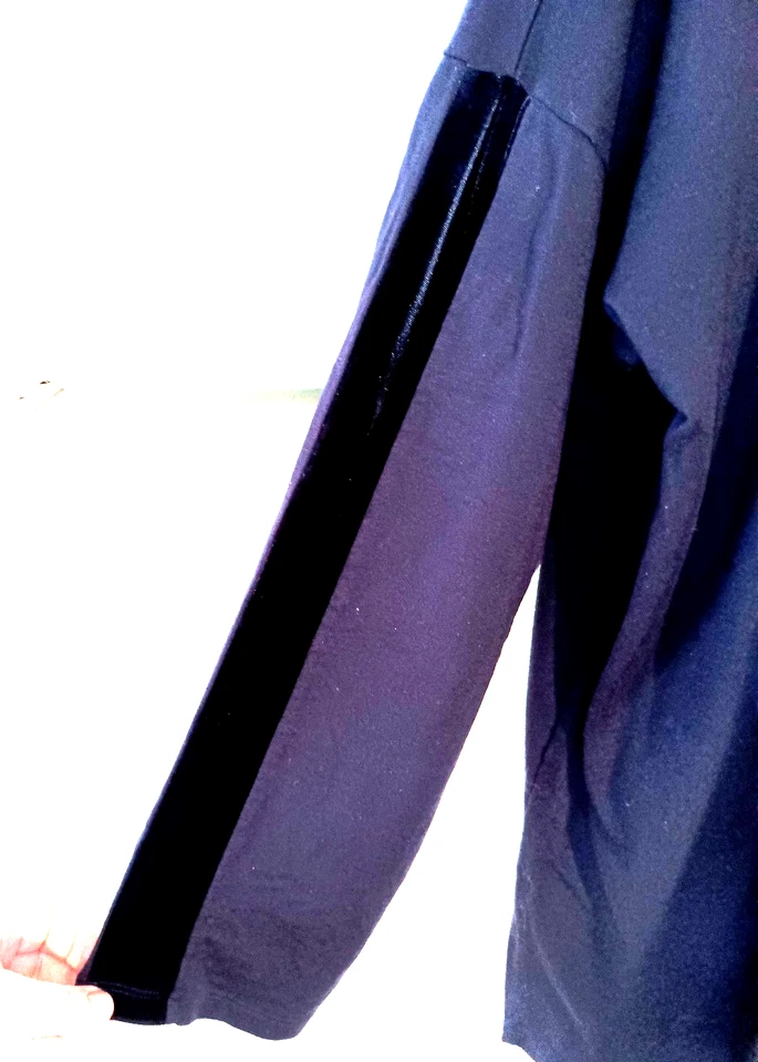 EILEEN FISHER SUDADERA CON CAPUCHA BOXY AZUL CON CAPUCHA Y RIBETE DE TERCIOPELO XL Foto 2 de 4