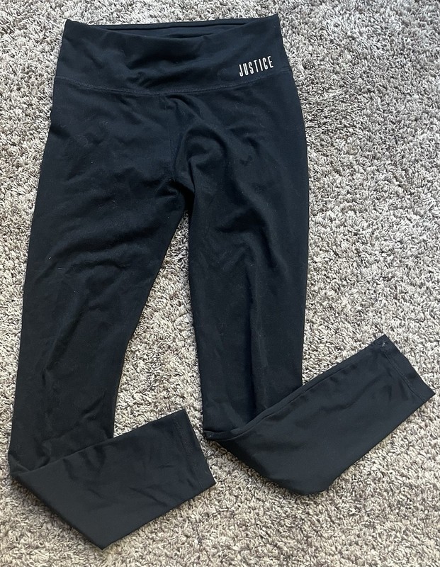 Girls Justice Black Comfortable Active Wear Leggings Sz. Large 12-14