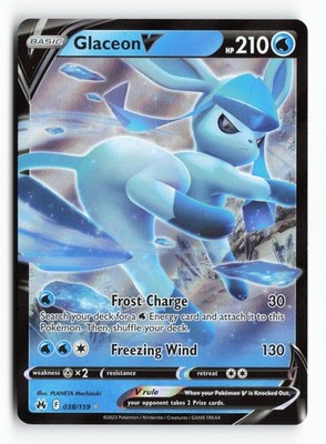 Glaceon V 038/159 SWSH: Crown Zenith Holo Ultra Rare Pokemon TCG Card NM