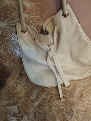 Edle Leder Tasche Max Mara Creme Handtasche Vintage 