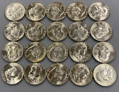 20 1963 D BU US 90% Silver Franklin 50c L24425