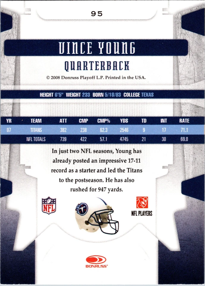2008 Leaf Limited #95 Vince Young - Image 2 of 2