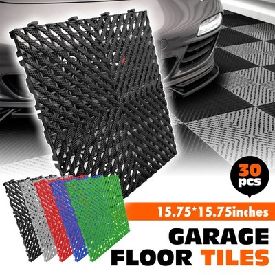 15.75'' x 15.75'' Interlocking Garage Floor Tiles 30Pcs Garage Flooring Mat