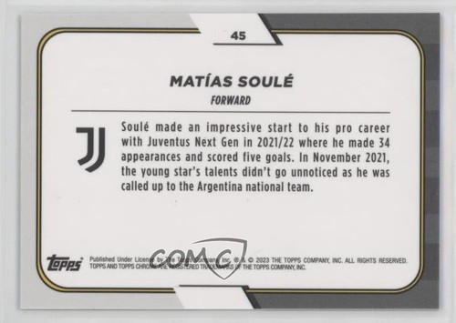 2022-23 Topps Chrome Juventus Team Set Matias Soule Matías Soulé #45 Rookie RC - 第 2/4 張圖片