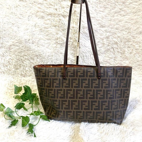 Borsa tote FENDI Zucca PVC vintage autentica usata dal Giappone - Foto 2 di 10