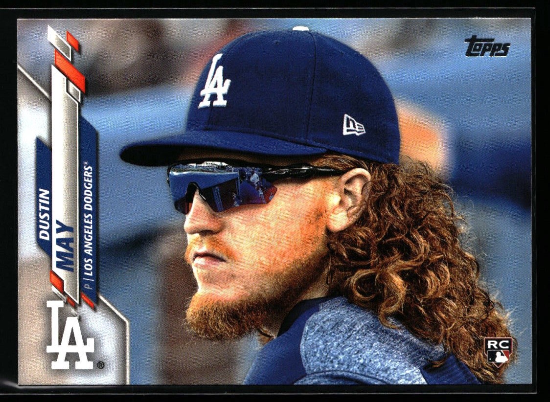 Dustin May 2020 Topps #235b Close up Image Variation SP Dodgers Rookie