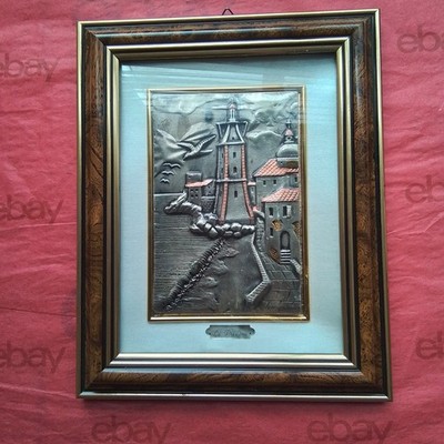 La Preziosa Sterling Silver on Resin Picture Italy Light Tower Multicolor 8''x10''