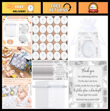 50 Baby Shower Party Favor Sets - 50 Unscented Tealight Candles, Gift Bags  Car
