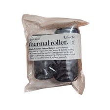 Kitsch Ceramic Thermal Rollers 8 Piece Set Self Gripping Hair Volumizing Black