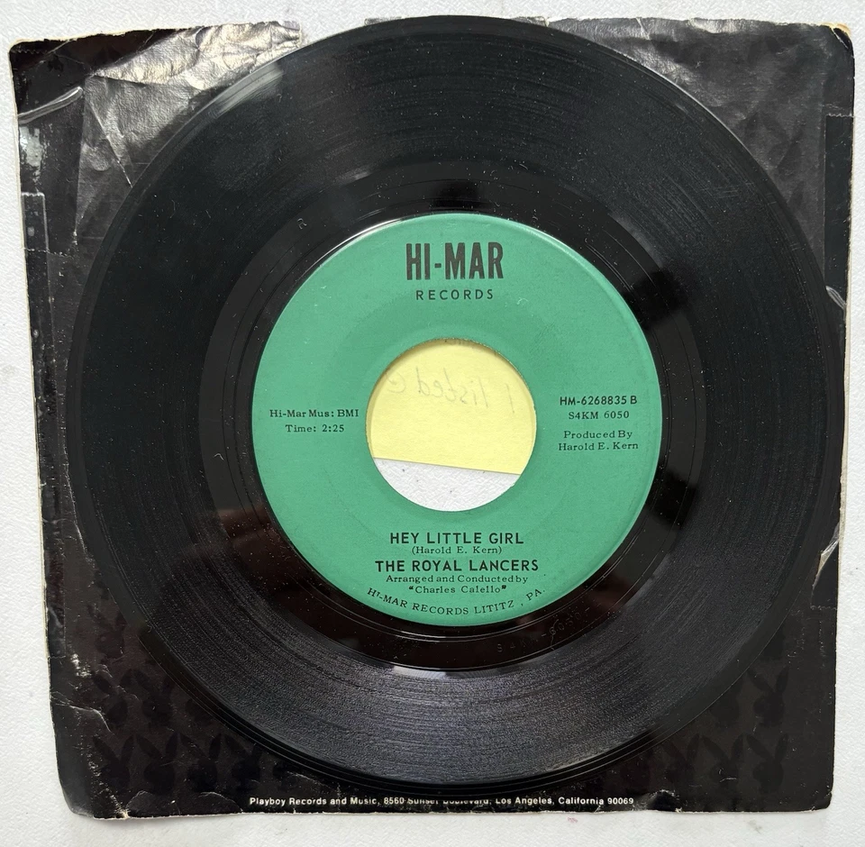 The Royal Lancers Be My Girl / Hey Little Girl 45 RPM Record - Hi-Mar Records - Image 2 of 2