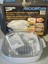 Vintage White Corning Ware 10” Cooker Roasting Casserole Dish M-10-GR Sealed