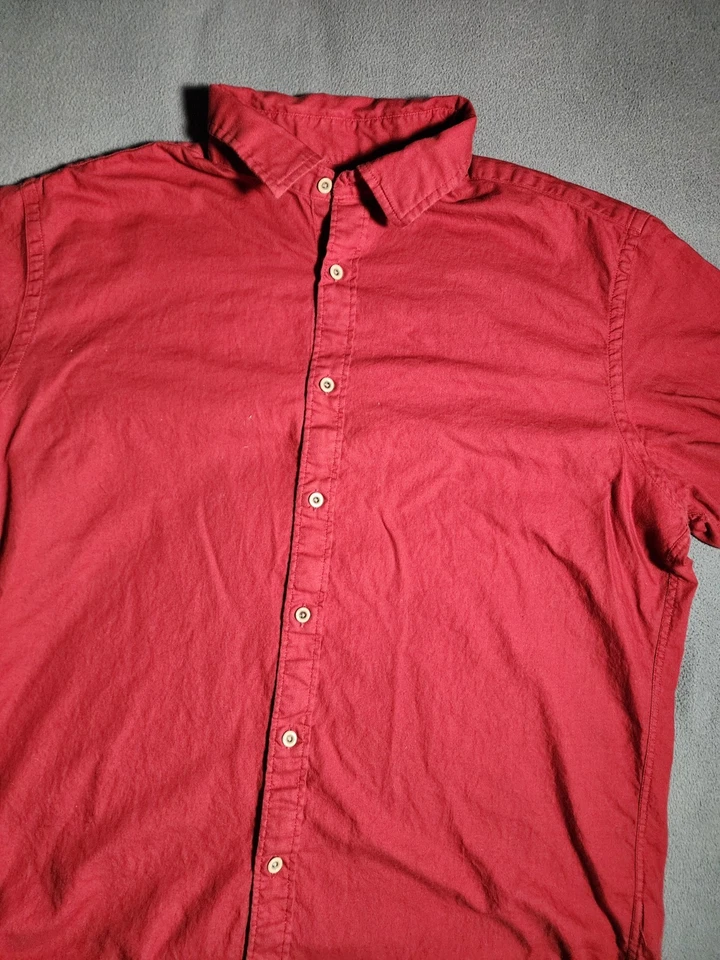 Untuckit Shirt Mens XL Slim Fit Red Button Up Short Sleeve Collared Cotton - Image 2 of 4