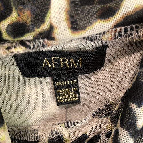 AFRM Jolie Ruched Funnel Neck Leopard Sleeveless Brown Cream XXS Nordstrom’s Top - Picture 6 of 15