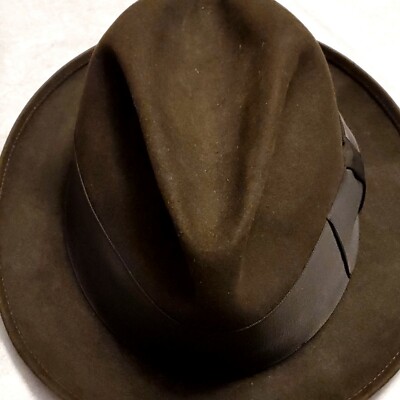 Vintage Royal Stetson Chocolate Brown Felt Fedora Hat Size 7