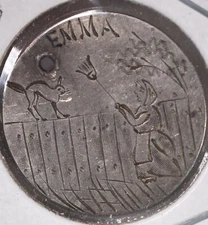 1856 Pictorial Love Token Seated Dime - Cat On The Fence