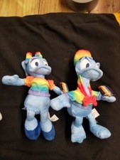 Disney Rainbow Plush Donald Duck Daisy Duck 10" Small Stuffed Animals Gay Pride