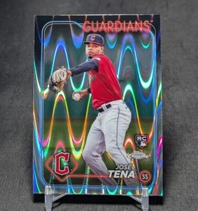 Jose Tena Raywave Refractor Rookie RC 2024 Topps Chrome Card #29 Guardians