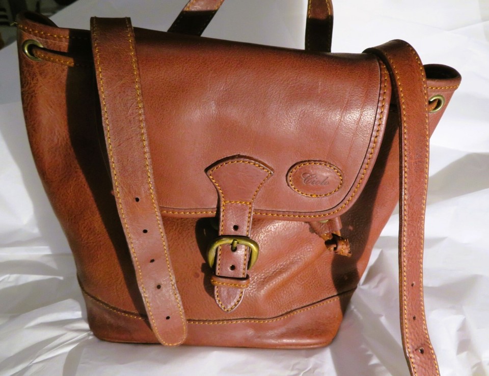 Italian Leather Handbag Ciolo Florence Firenze Backpack eBay