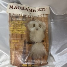 Vintage Fuzzy Machrome Kit Freddie Owl Wall Hang Macram  New Old Stock