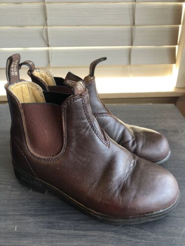 Blundstone Unisex Leather Chelsea 550 Walnut Brown Work Boots Kids 2-2.5 - Afbeelding 1 van 6