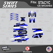 Graphics Kit for  STACYC 12E Brushed Electric Bike Swift-blue