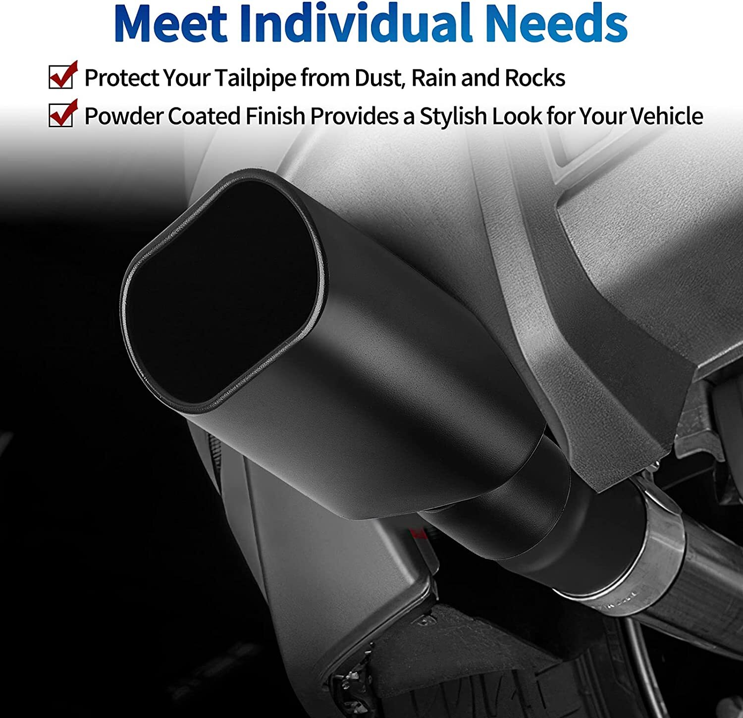 Pair Stainless Steel Exhaust Tip 2.5" Inlet 5.5" x 3" Outlet Rolled