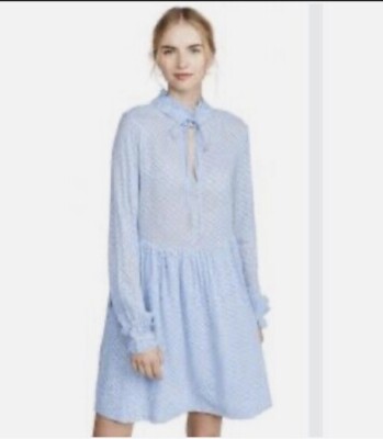ganni blue floral beaded dress Ganni BLUE FLORAL CRINKLED SATIN LONG DRESS