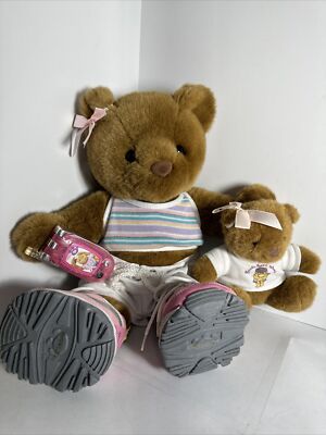 BUILD-A-BEAR Beary best mom baby and mom bear  with phone #1 Mom BAB set